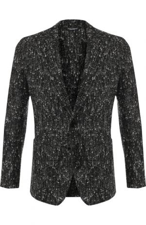 Однобортный пиджак из шерсти Dolce & Gabbana. Цвет: серый