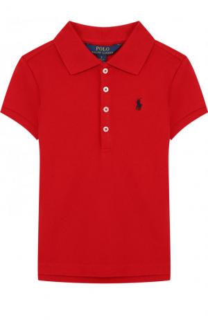 Хлопковое поло с логотипом бренда Polo Ralph Lauren. Цвет: красный