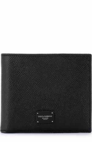 Кожаное портмоне с отделениями для кредитных карт Dolce & Gabbana. Цвет: черный