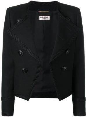 Укороченный пиджак Spencer Saint Laurent. Цвет: чёрный