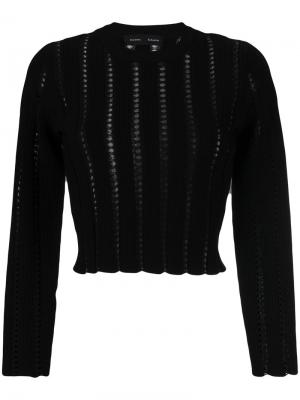 Укороченный свитер с вышивкой Proenza Schouler. Цвет: чёрный
