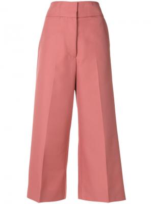 Укороченные расклешенные брюки Marni. Цвет: розовый и фиолетовый