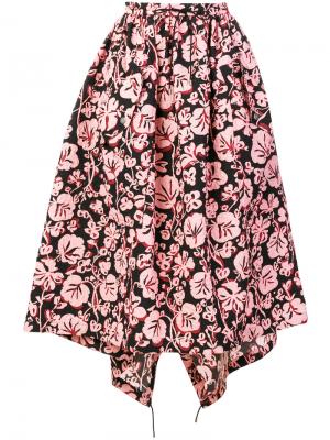 Пышная юбка с цветочным принтом Kenzo. Цвет: чёрный