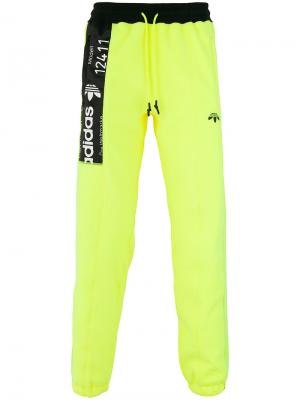 Спортивные брюки с контрастной панелью Adidas Originals By Alexander Wang. Цвет: жёлтый и оранжевый