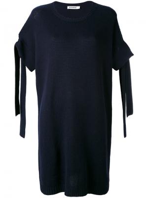 Платье с завязками на рукавах Jil Sander. Цвет: синий