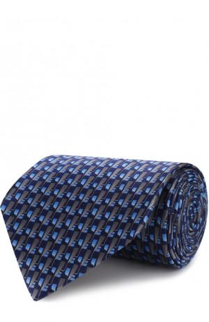 Шелковый галстук с принтом Lanvin. Цвет: темно-синий