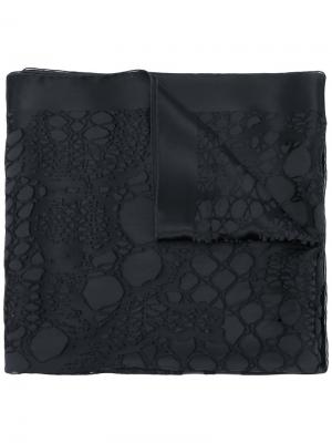 Текстурный атласный шарф Roberto Cavalli. Цвет: чёрный