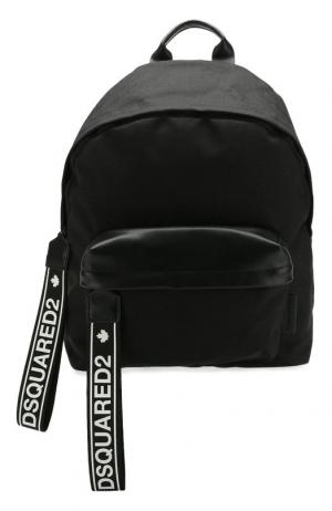 Текстильный рюкзак с кожаной отделкой Dsquared2. Цвет: черный
