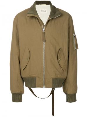 Куртка-бомбер на молнии Helmut Lang. Цвет: зелёный
