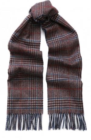 Кашемировый шарф с бахромой Johnstons Of Elgin. Цвет: коричневый