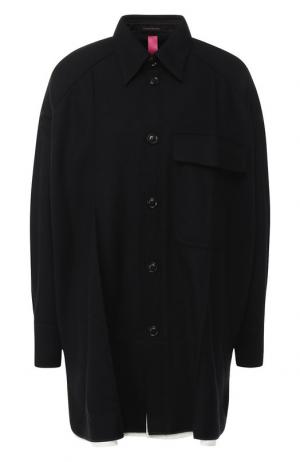 Шерстяной кардиган с накладным карманом Yohji Yamamoto. Цвет: черный