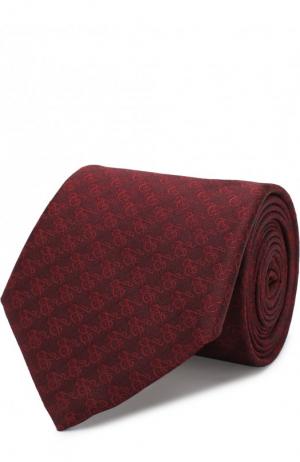 Шелковый галстук с узором Canali. Цвет: бордовый
