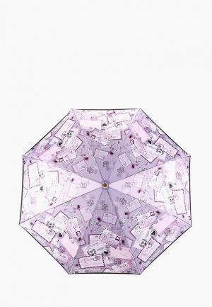 Зонт складной Fabretti. Цвет: розовый