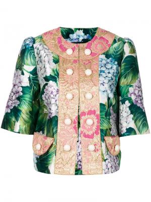 Пиджак на пуговицах с цветочным принтом Dolce & Gabbana. Цвет: многоцветный
