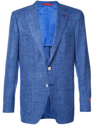 Костюмный пиджак классического кроя Isaia. Цвет: синий