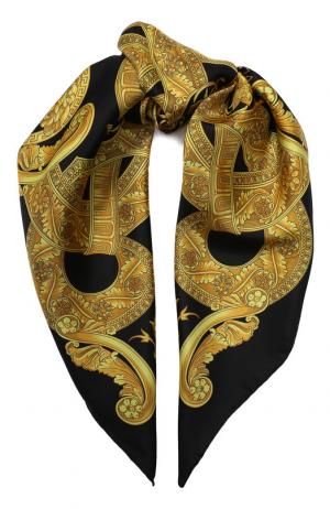Шелковый платок с принтом Versace. Цвет: черный