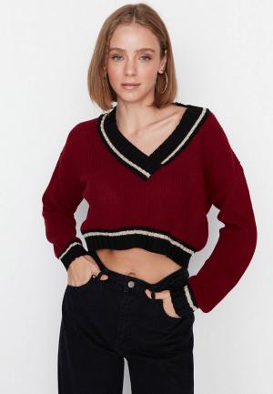 Пуловер Trendyol. Цвет: бордовый