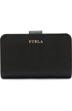 Кожаный кошелек с логотипом бренда Furla. Цвет: черный