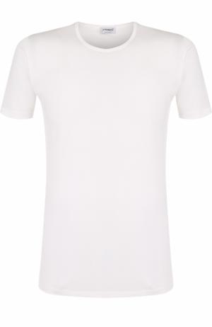 Шелковая футболка с круглым вырезом Zimmerli. Цвет: белый