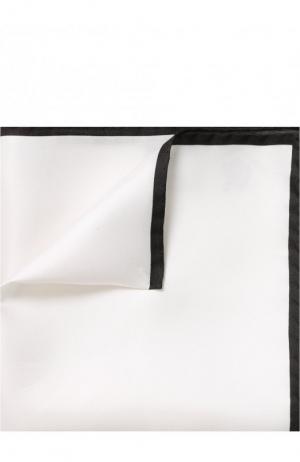 Шелковый платок с контрастным кантом Dolce & Gabbana. Цвет: белый