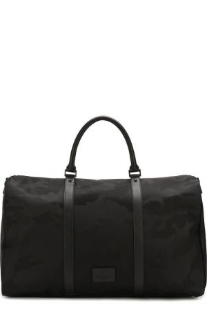Текстильная дорожная сумка  Garavani с камуфляжным принтом Valentino. Цвет: черный