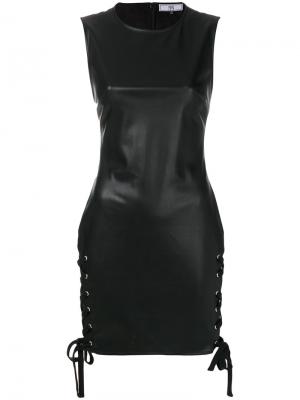 Платье мини со шнуровкой Versus. Цвет: чёрный