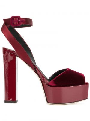 Туфли-лодочки с открытым носком Giuseppe Zanotti Design. Цвет: красный