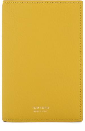 Кожаная обложка для паспорта Tom Ford. Цвет: желтый