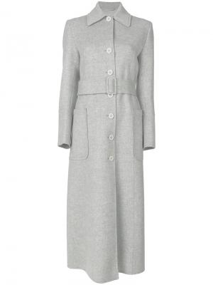 Однобортное пальто Helmut Lang. Цвет: серый