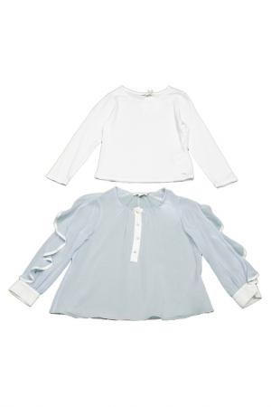 Комплект: блуза и футболка Chloe. Цвет: голубой