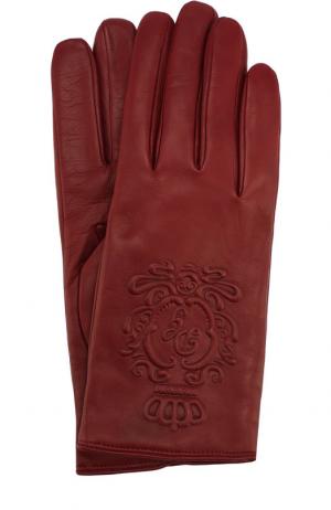 Кожаные перчатки Dolce & Gabbana. Цвет: бордовый