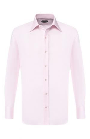 Хлопковая сорочка с воротником кент Tom Ford. Цвет: розовый