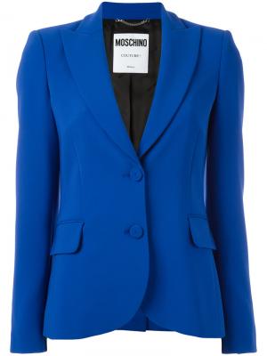 Пиджак с заостренными лацканами Moschino. Цвет: синий