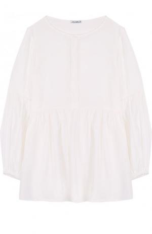 Блуза свободного кроя с круглым вырезом Simonetta. Цвет: белый