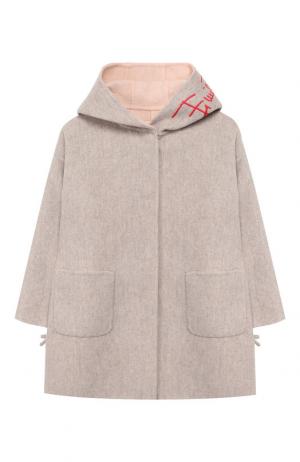 Шерстяное пальто с капюшоном Emilio Pucci. Цвет: серый