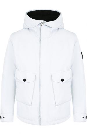 Утепленная куртка Primaloft на молнии с капюшоном Stone Island. Цвет: белый