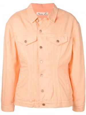Стеганая джинсовая куртка Martine Rose. Цвет: жёлтый и оранжевый