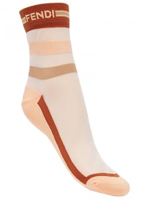 Colour-block logo socks Fendi. Цвет: многоцветный