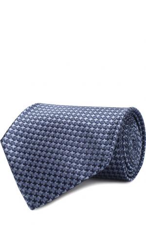 Шелковый галстук с узором Tom Ford. Цвет: темно-синий