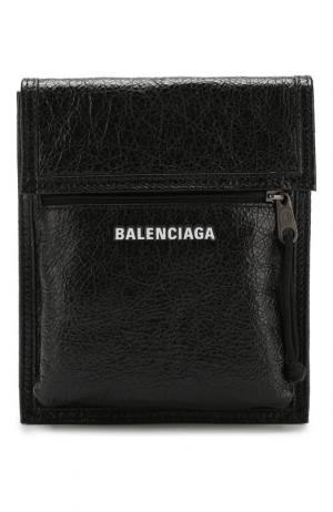 Кожаная сумка Explorer с логотипом бренда Balenciaga. Цвет: черный