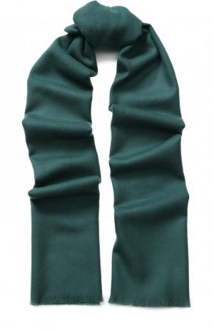 Шерстяной шарф с необработанным краем Johnstons Of Elgin. Цвет: зеленый