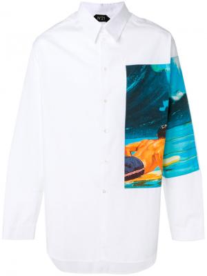 Surfer graphic print shirt Nº21. Цвет: белый