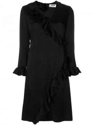 Платье с оборками MSGM. Цвет: чёрный