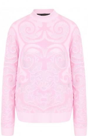 Однотонный пуловер с воротником-стойкой Versace. Цвет: розовый