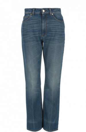 Укороченные расклешенные джинсы с потертостями Alexander McQueen. Цвет: синий