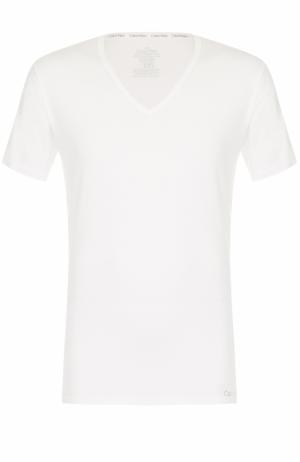 Хлопковая футболка с V-образным вырезом Calvin Klein Underwear. Цвет: белый