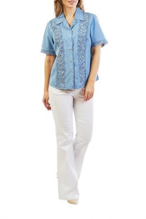 Блуза LAFEI-NIER. Цвет: голубой