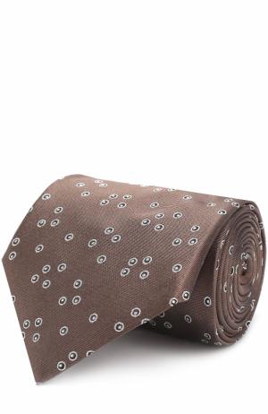 Шелковый галстук с узором Lanvin. Цвет: коричневый