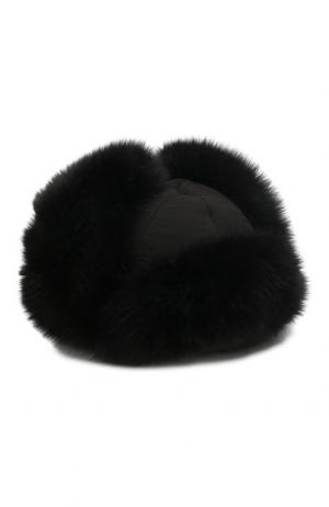 Меховая шапка-ушанка Стильная FurLand. Цвет: черный