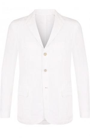 Однобортный льняной пиджак 120% Lino. Цвет: белый